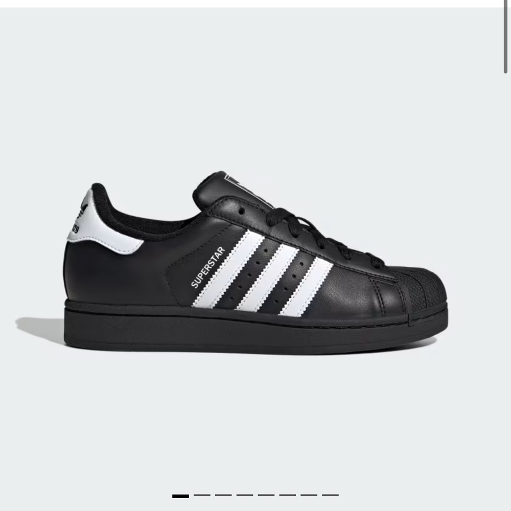 Adidas super star ii black and white mens 8